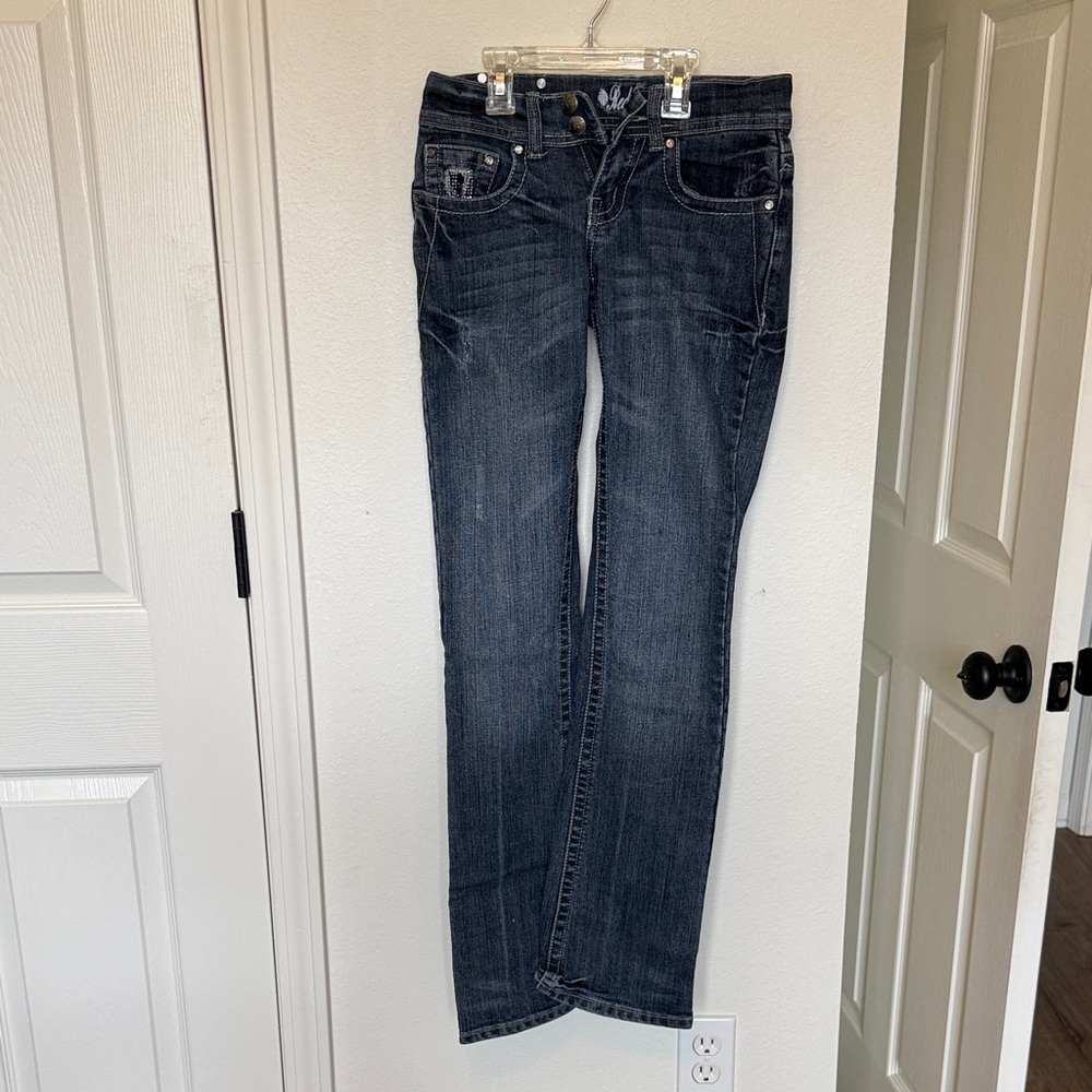 Red Rivet Dark Blue Women's Flare Jeans